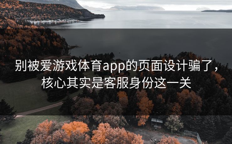 别被爱游戏体育app的页面设计骗了，核心其实是客服身份这一关