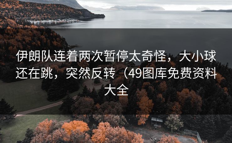 伊朗队连着两次暂停太奇怪，大小球还在跳，突然反转（49图库免费资料大全